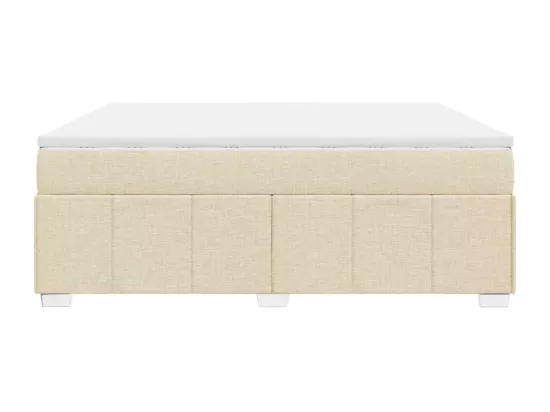 Sommier à lattes de lit avec matelas Crème 180x200 cm Tissu