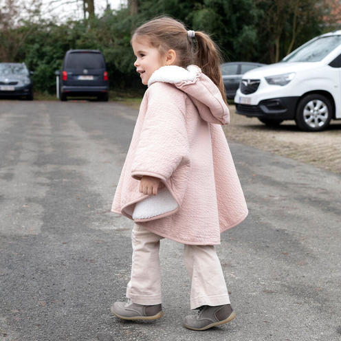 Poncho de Voyage 9-36M Jersey + Polaire - Rose - BEMINI