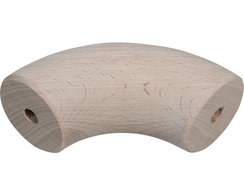 Leuningbocht, beukenhout, 2 x geboord 90° Ø 52 mm