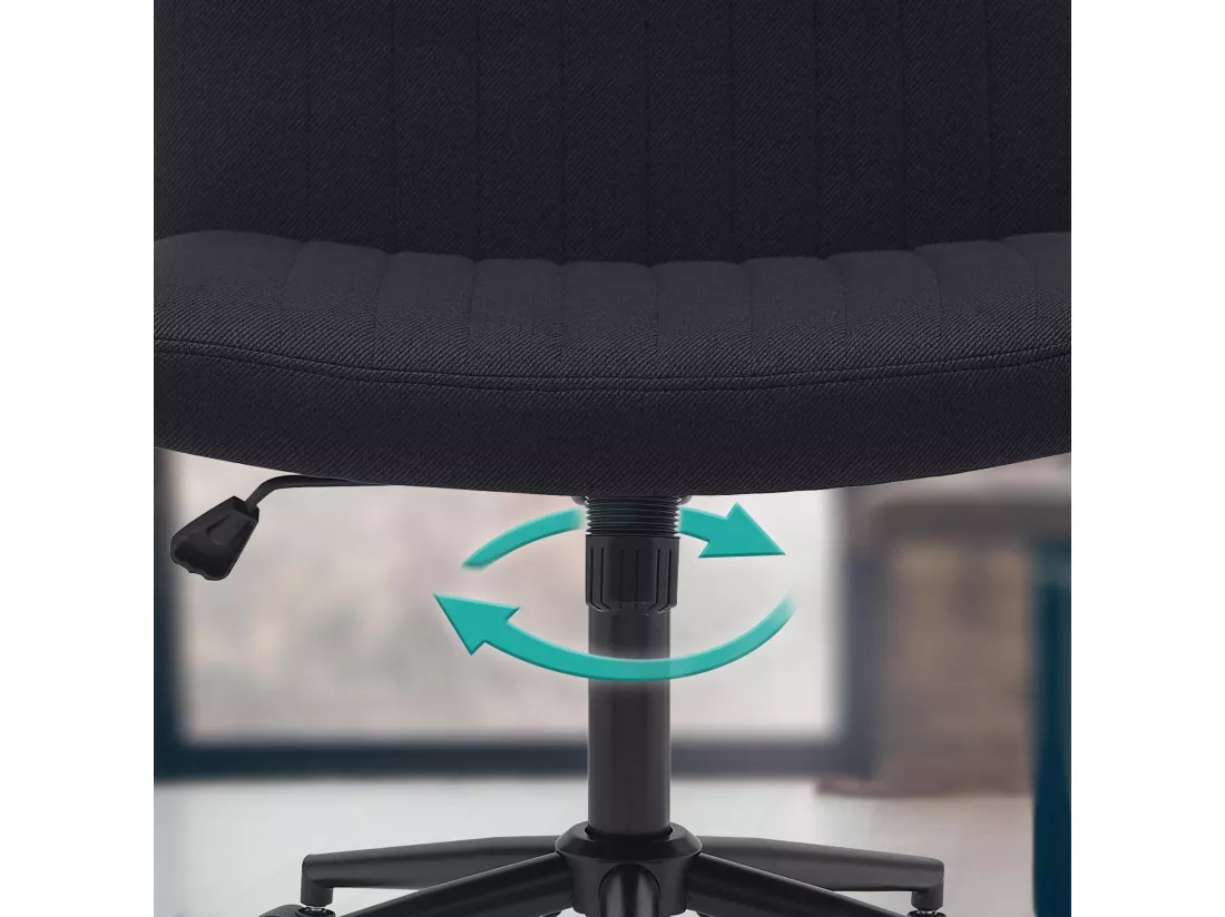 Chaise de bureau - Tissu - Noir - Kingman