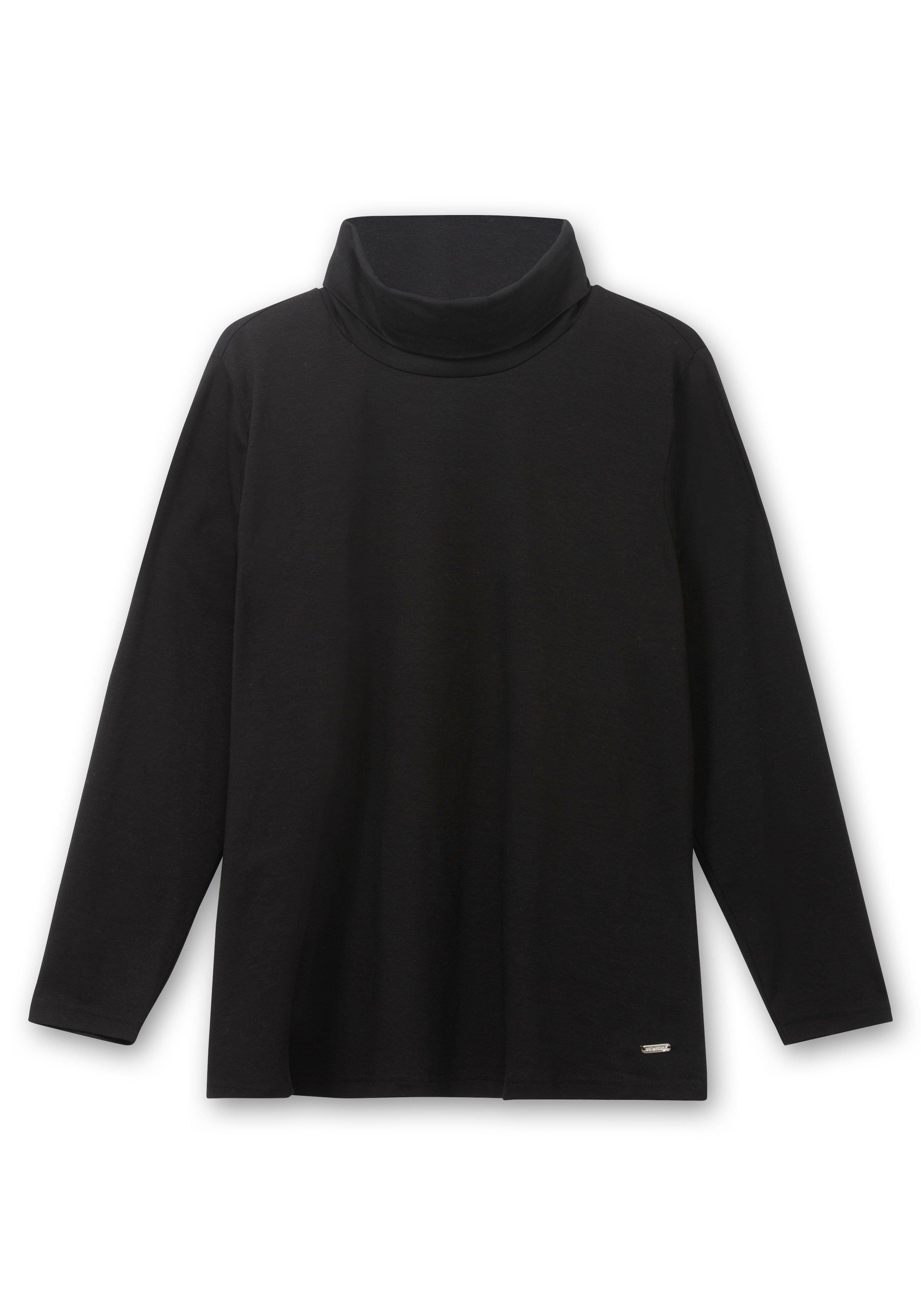 Langarmshirt mit Rollkragen, aus elastischem Jersey