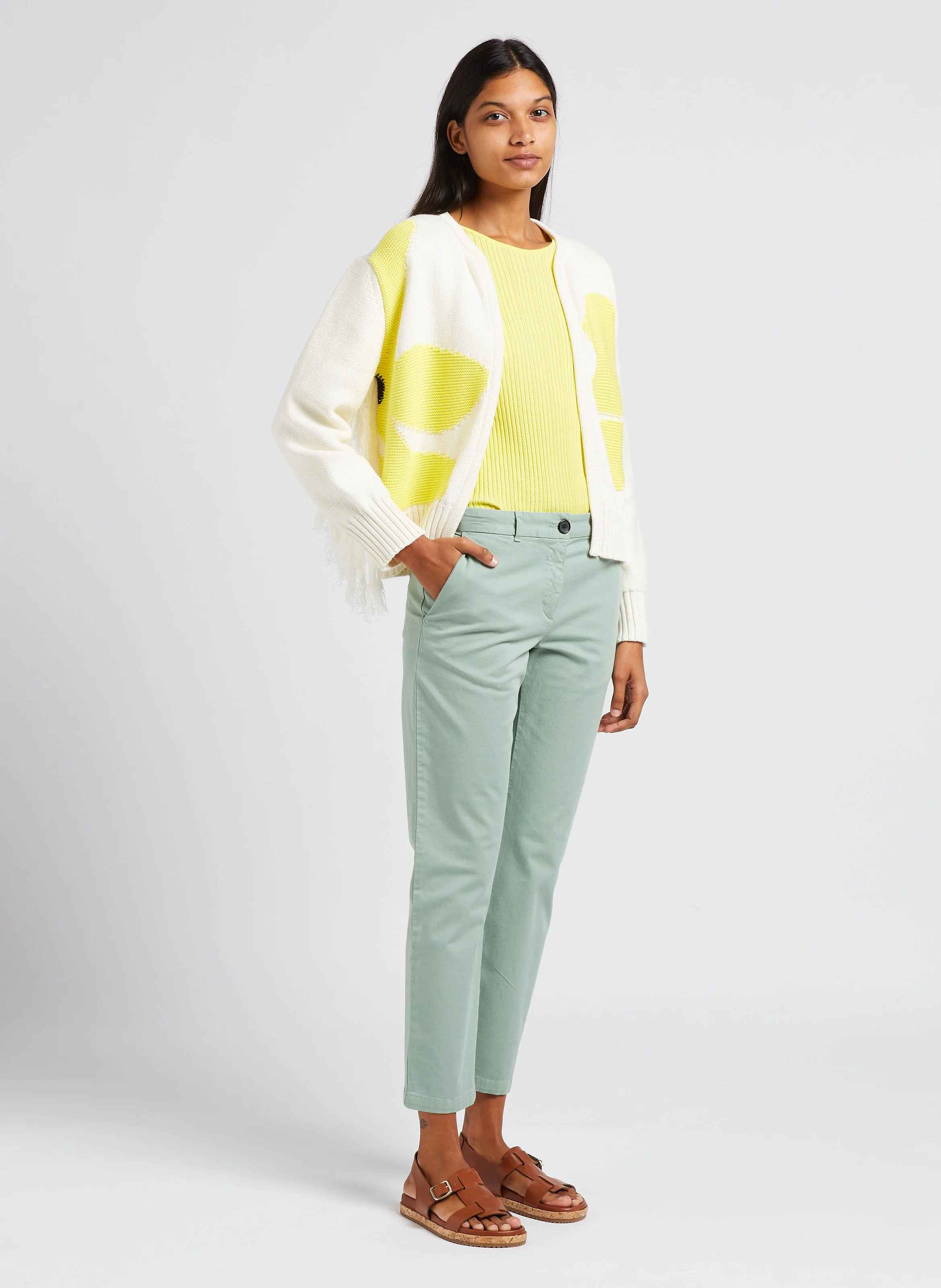 Gilet court à franges | Blanc
