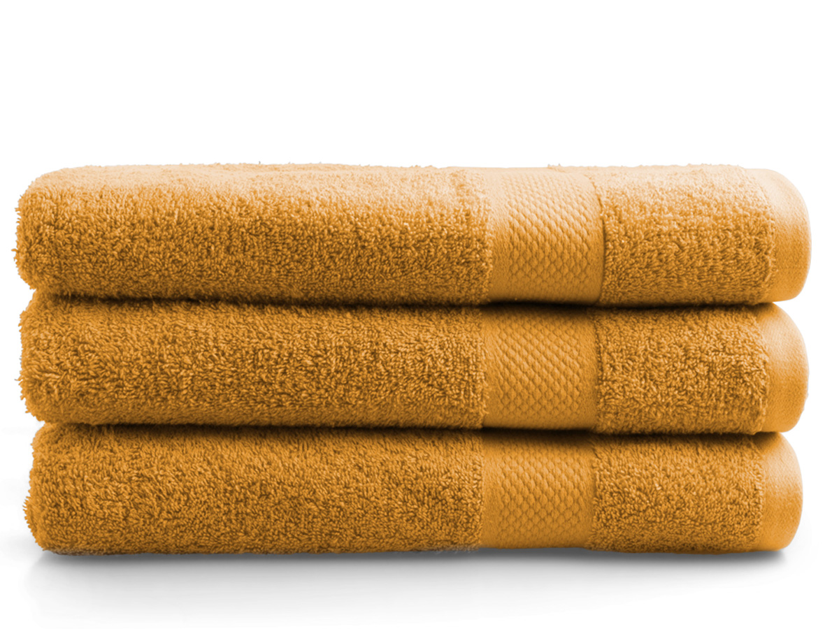 DoubleDry Hotel 70 x 140 cm set van 3 handdoeken - oker geel