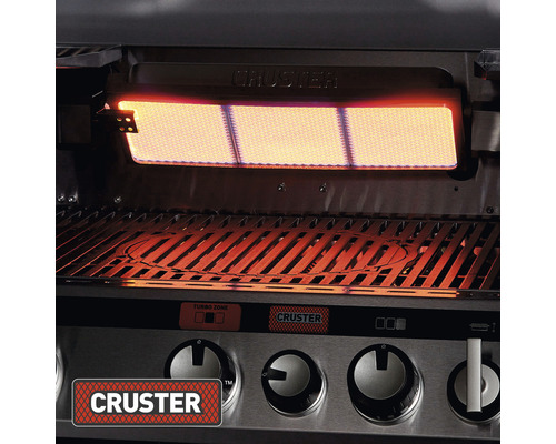 Enders® UNIQ PRO 3 IK CRUSTER 3-pits gasbarbecue, zwart/aluminium-zilver, inclusief dekselthermometer, vetopvangbak, grillrooster, hittebestendige handgreep, krachtige warmtezone, zijplank, houder voor grillgerei. Grillrooster: geëmailleerd gietijzer