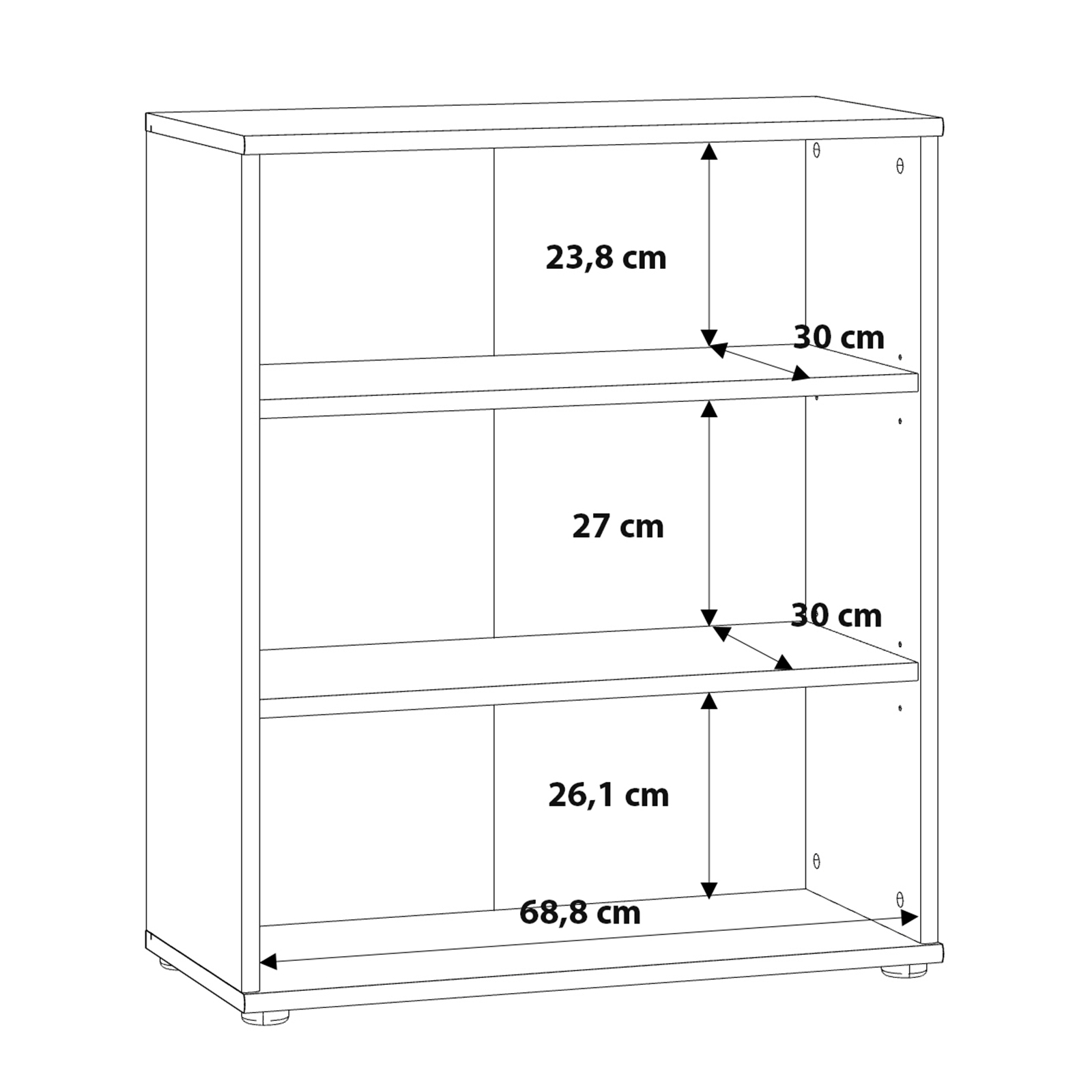 Standregal - Old Wood Vintage - 73x85 cm