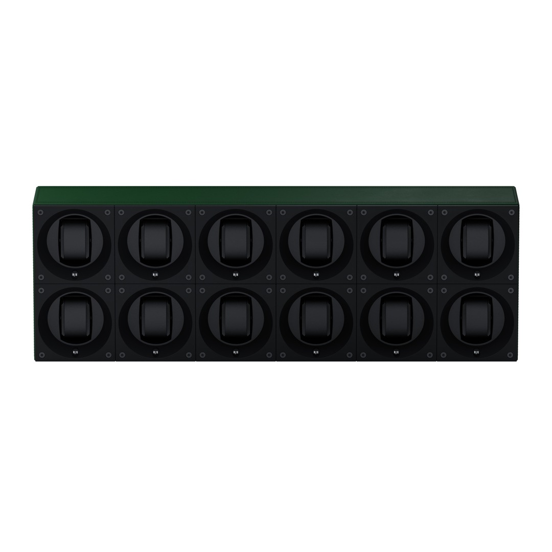 SwissKubik Masterbox Leder Grün - 12 Uhren