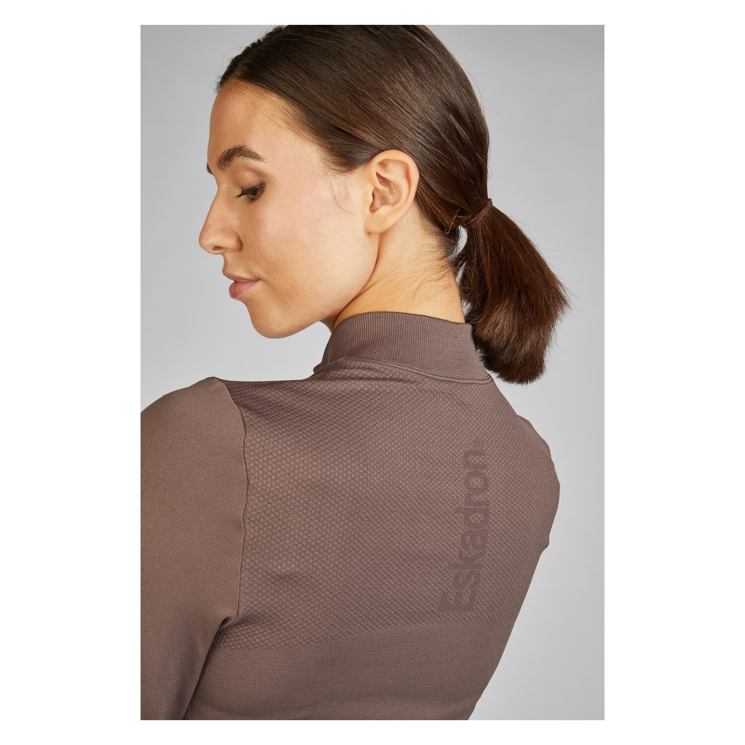 ESKADRON Classic Sports Zip-Shirt Seamless - deep taupe