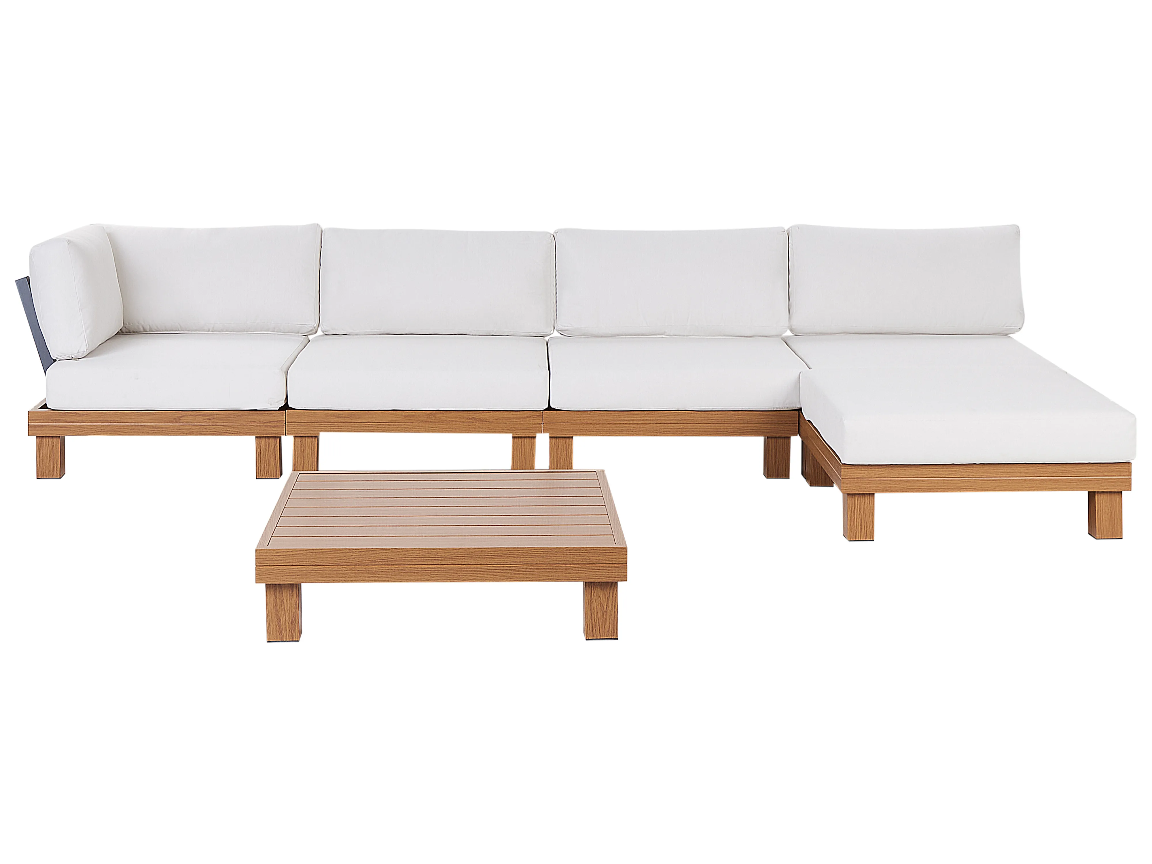 Tuin hoekloungeset met tafel 5-zits SANZA linkszijdig modulair Metaal Wit