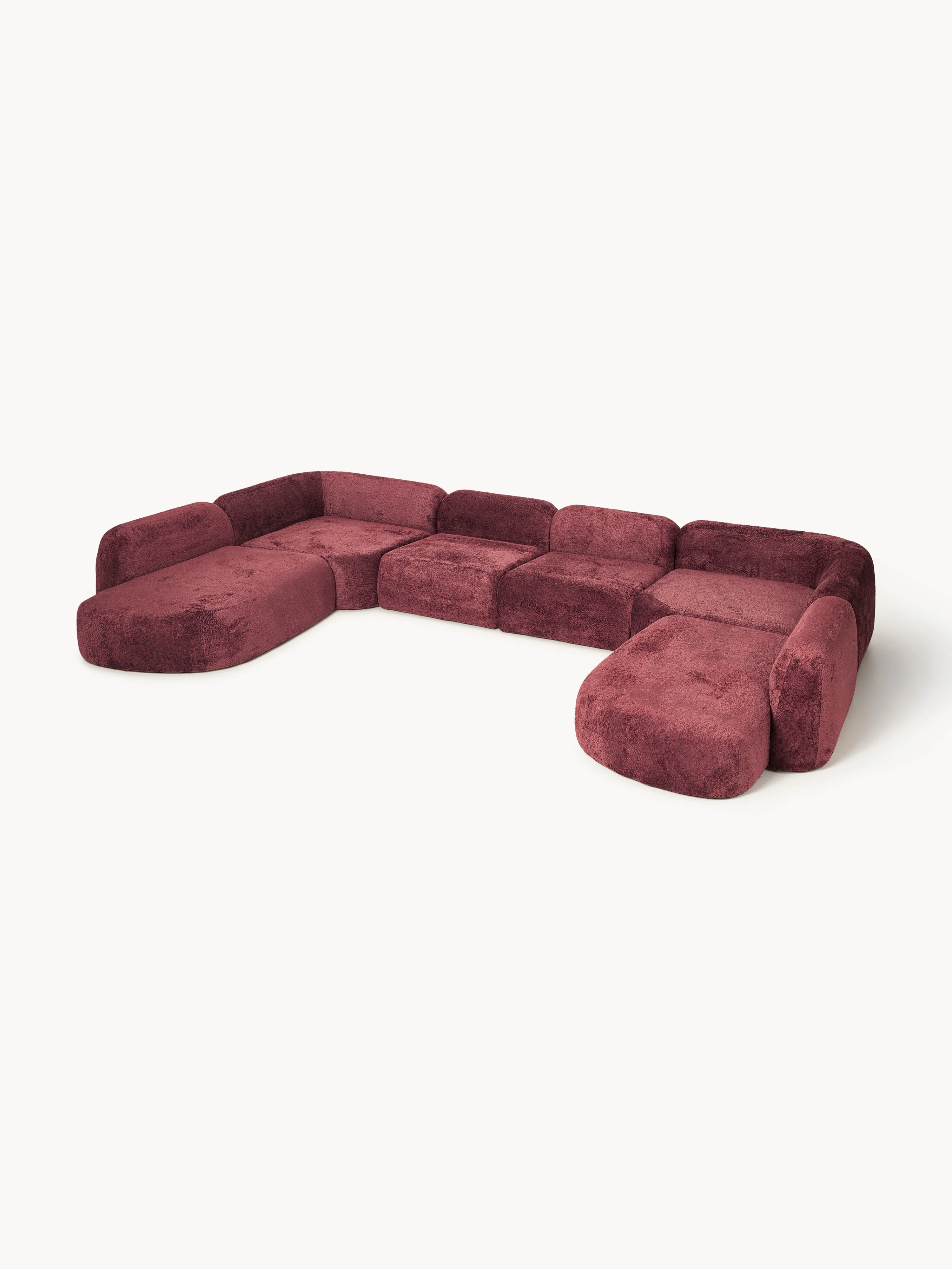 XL modulaire bank Wolke van teddy bouclé