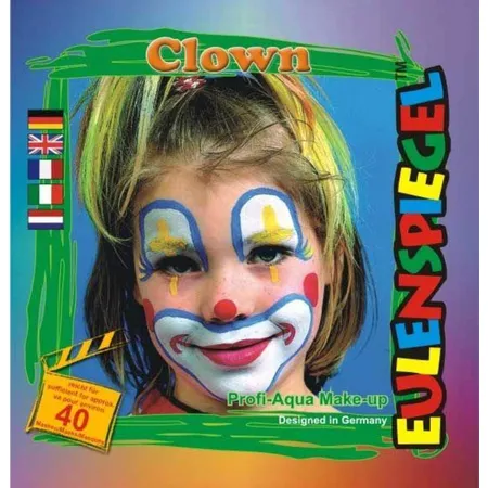Eulenspiegel Profi Aqua Schminke Motivset Clown, 4 Farben