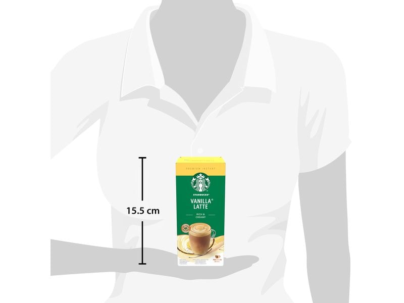 Starbucks Instant Kaffee Vanilla Latte 5 Stück Getränkepulver auf der Basis von löslichem Kaffee mit Vanillegeschmack