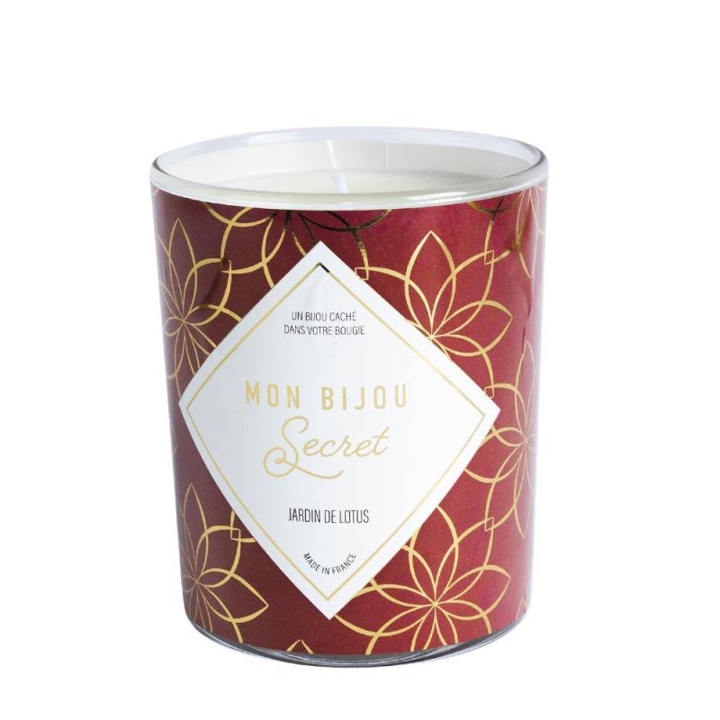 Bougie Bijou Collier doré - Parfum Jardin de lotus - 40h