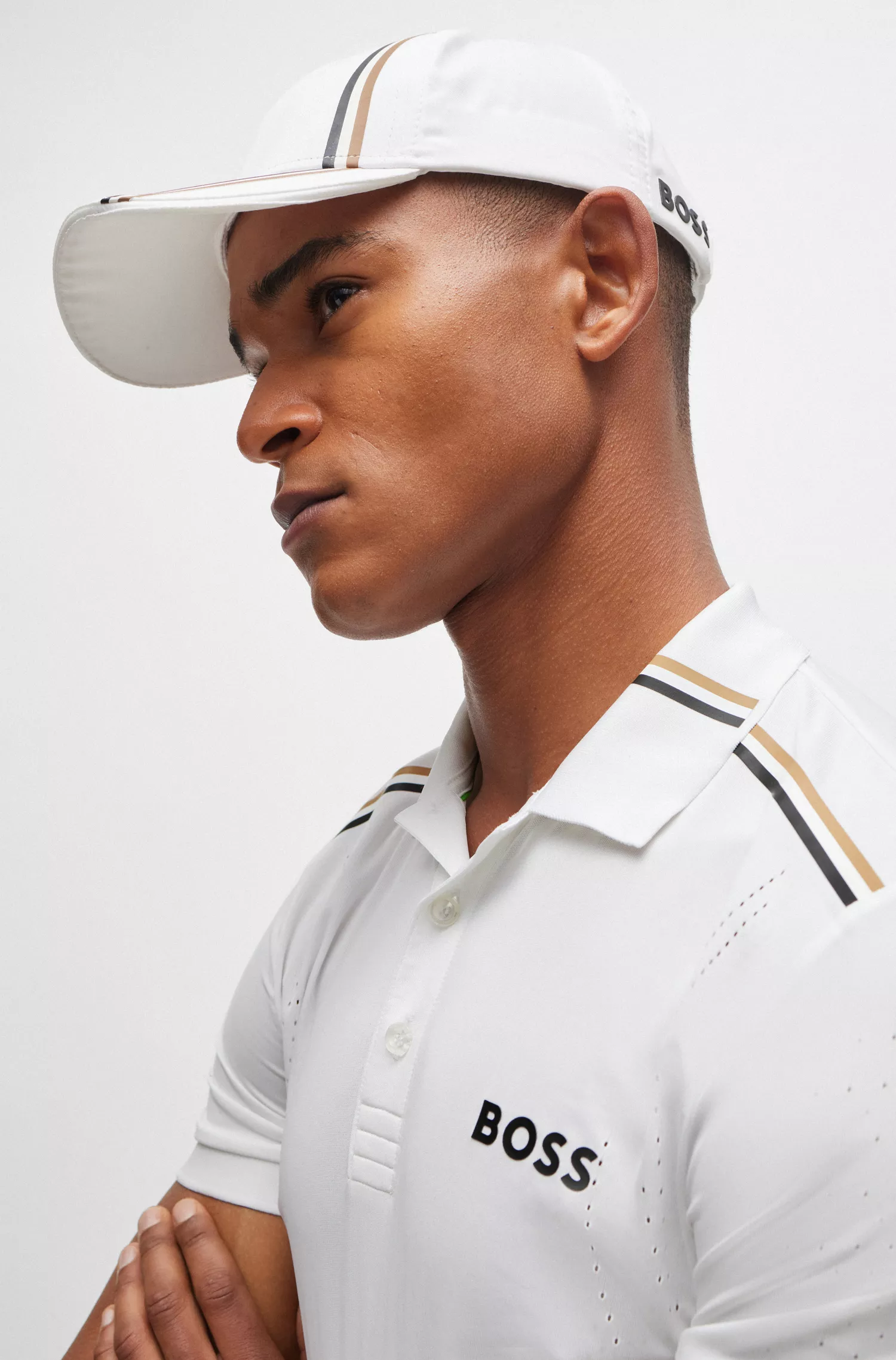 Boné BOSS Green-BOSS x Matteo Berrettini em sarja impermeável