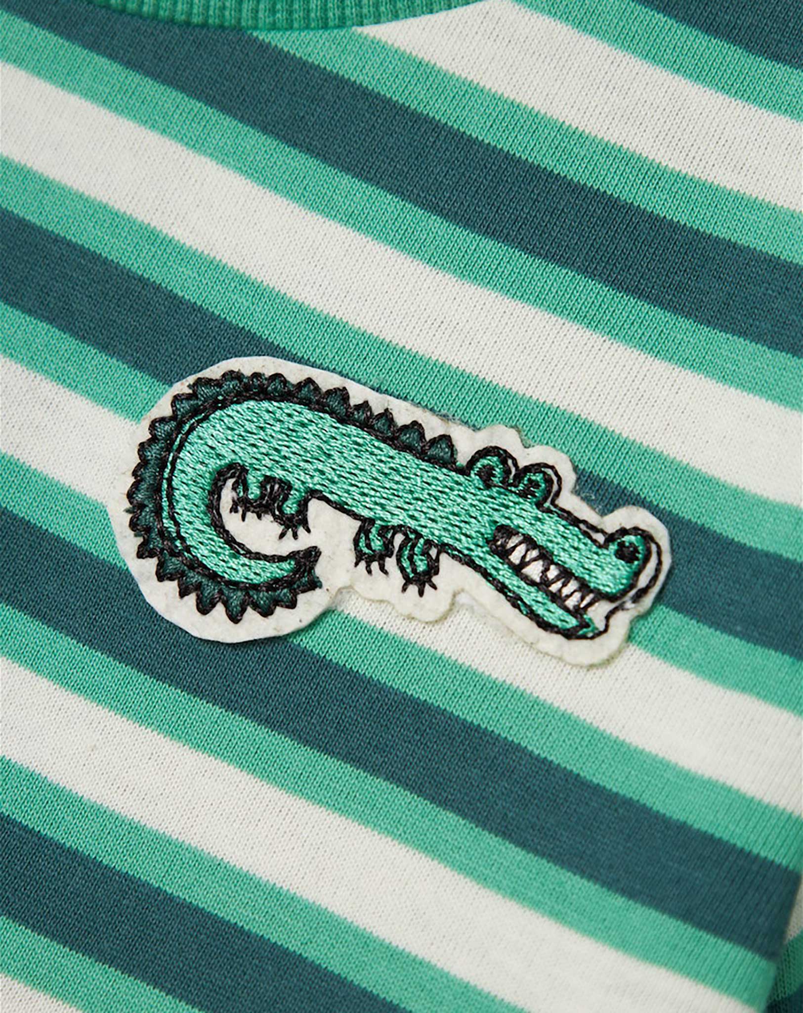 T-Shirt NMMDIKE CROCO gestreift in green spruce