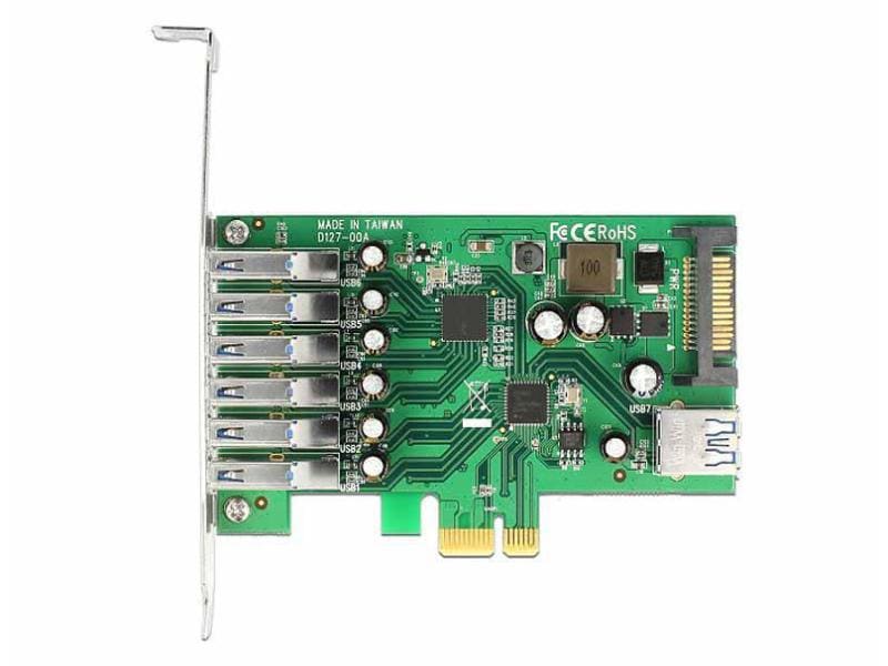 Delock PCI-Express-Karte 89377 USB 3.0 - 6x extern   1x int PCI Express-Karte mit 6 USB 3.0 Anschlüssen