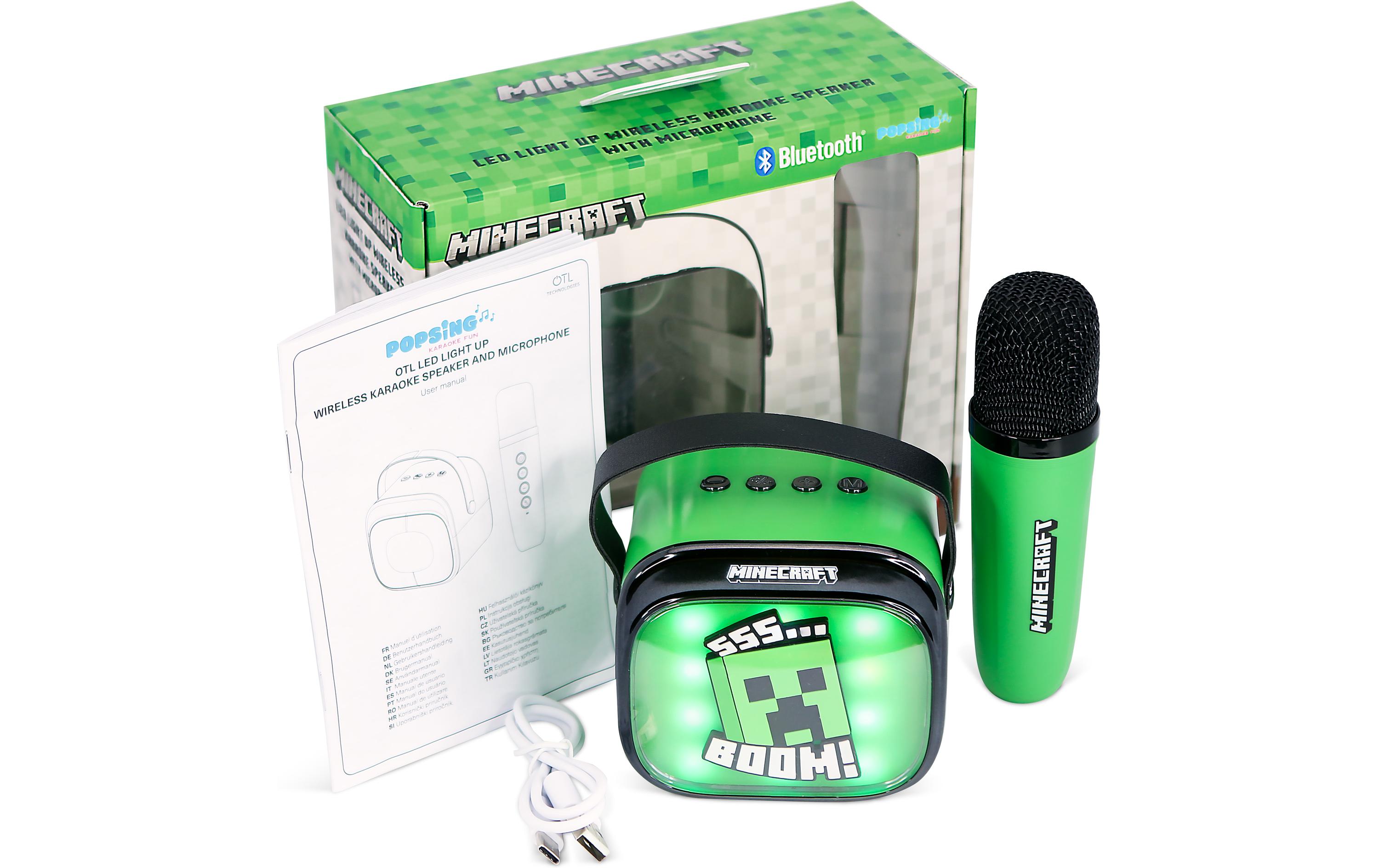 Minecraft LED Wireless Karaoke Lautsprecher und MikrofonMit LED-Leuchten