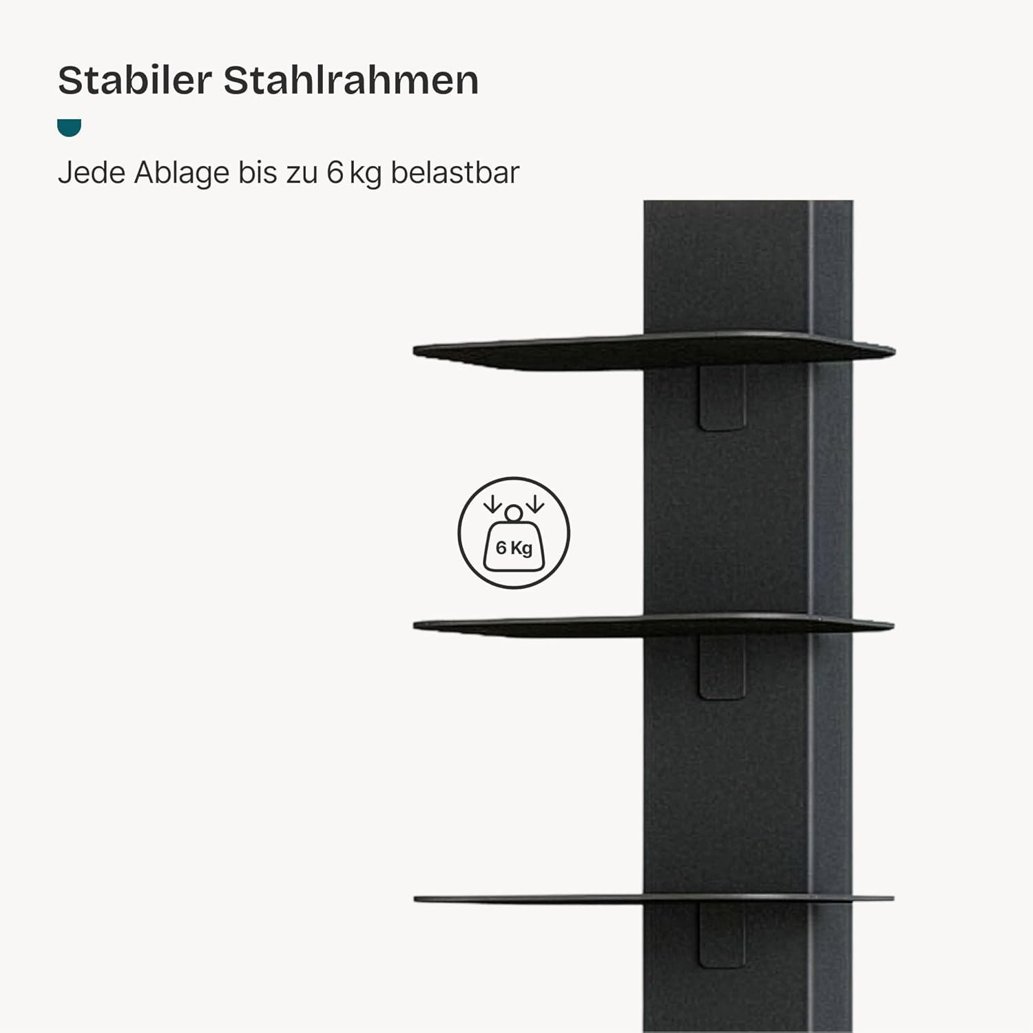 [en.casa] Standregal Eksjö CD DVD Regal in schmaler Leiterform mit 10 Ablagen Bücherregal für Wohn- und Schlafzimmer Büro 150 x 39 x 39 cm Schwarz DR8875139