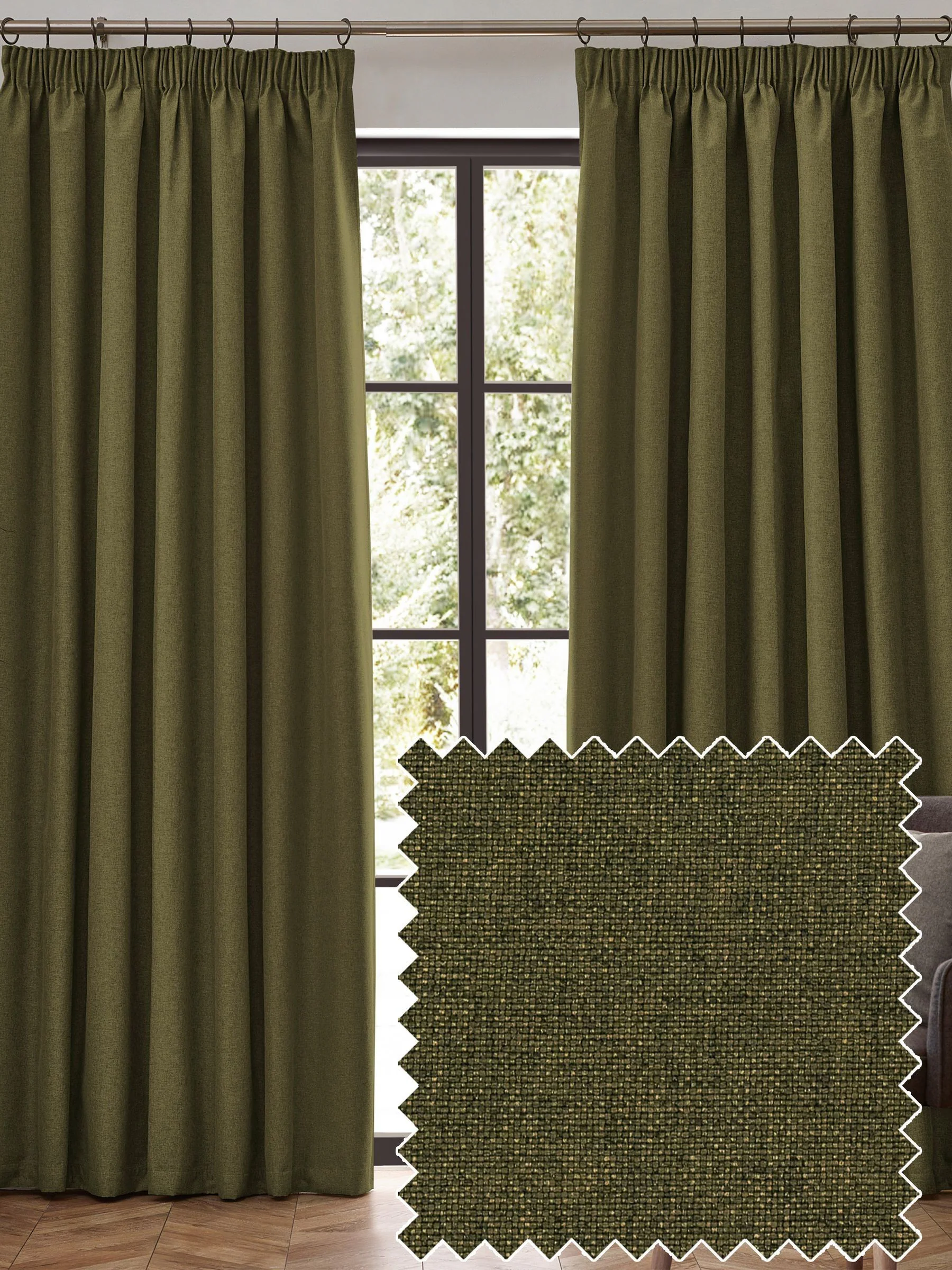 furn. Dawn 100% Blackout Thermal Pencil Pleat Curtains