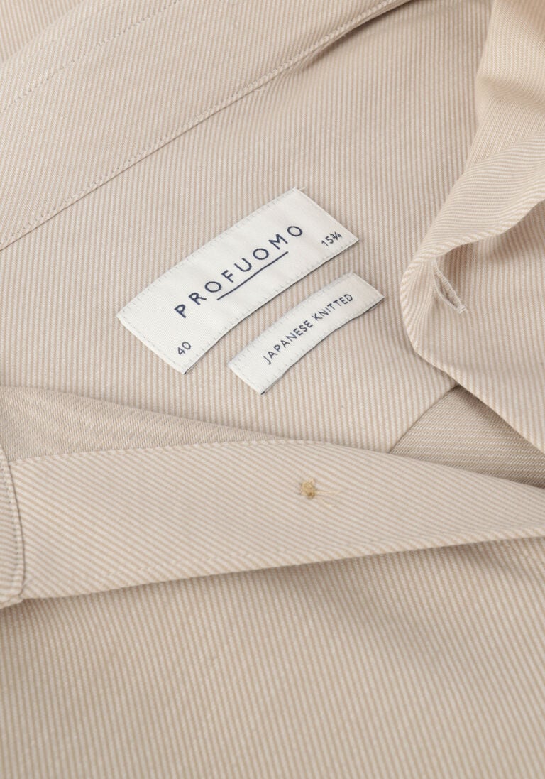 PROFUOMO beige profuomo casual overhemd ppuh10055