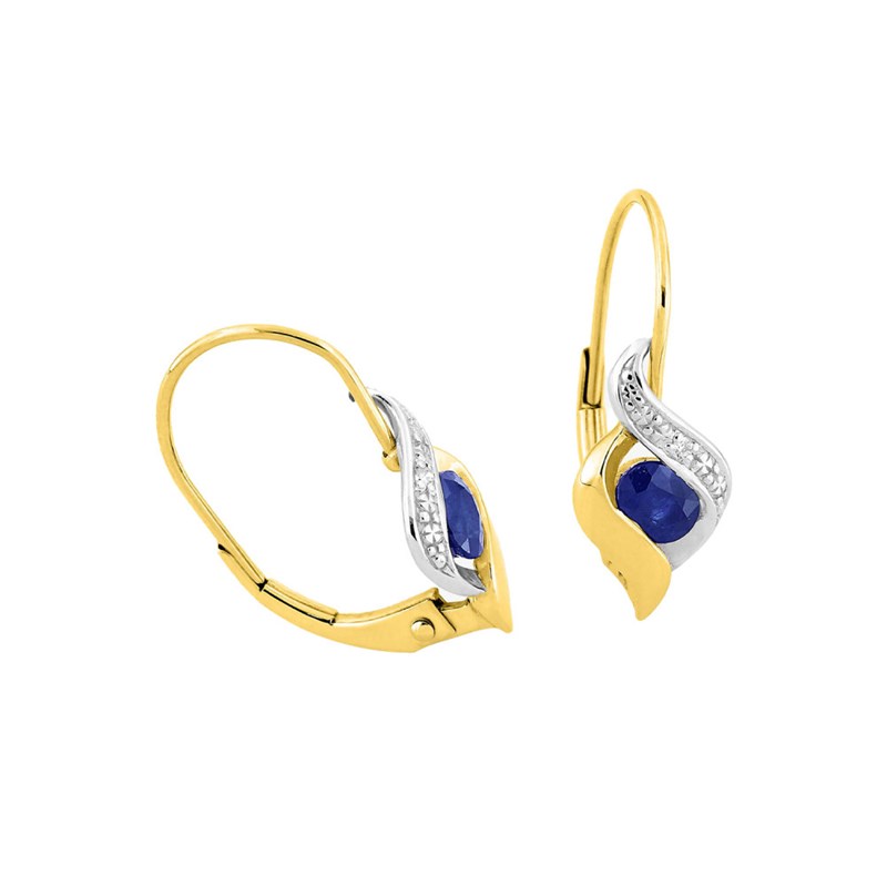 Boucles d'oreilles femme - Saphir - Or 18 Carats