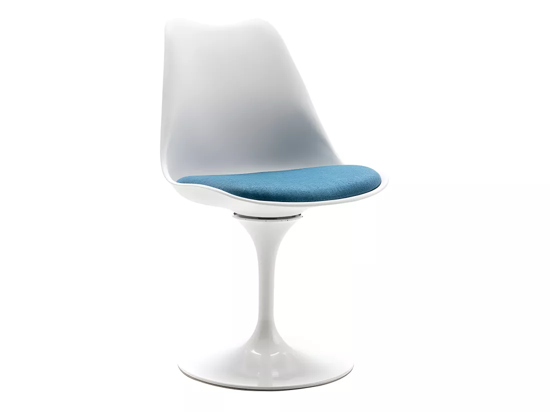 Lot de 2 chaises en polypropylène, tissu et métal - Bleu et blanc - XAFY