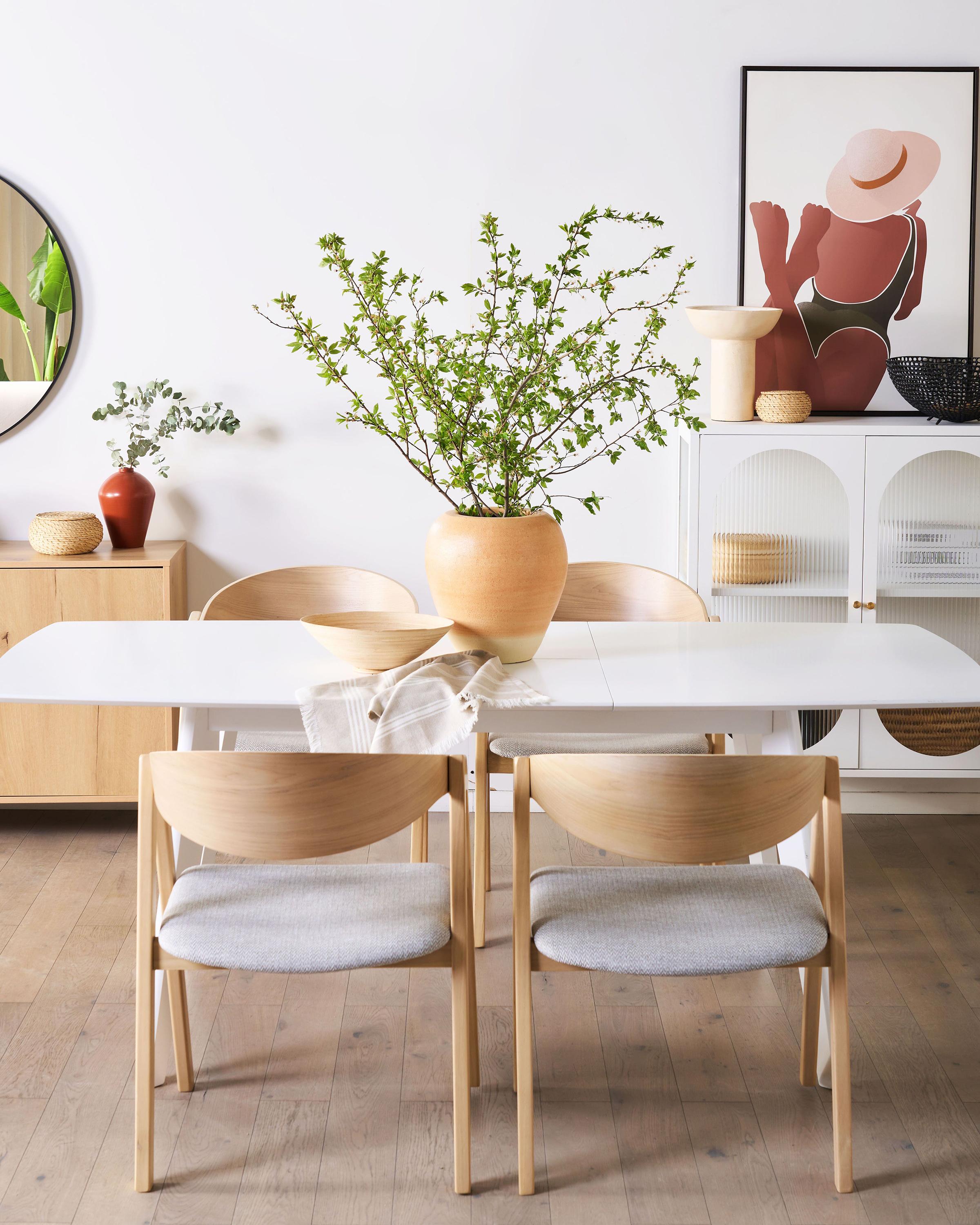 Set van 2 eetkamerstoelen YUBA Hout Lichtgrijs