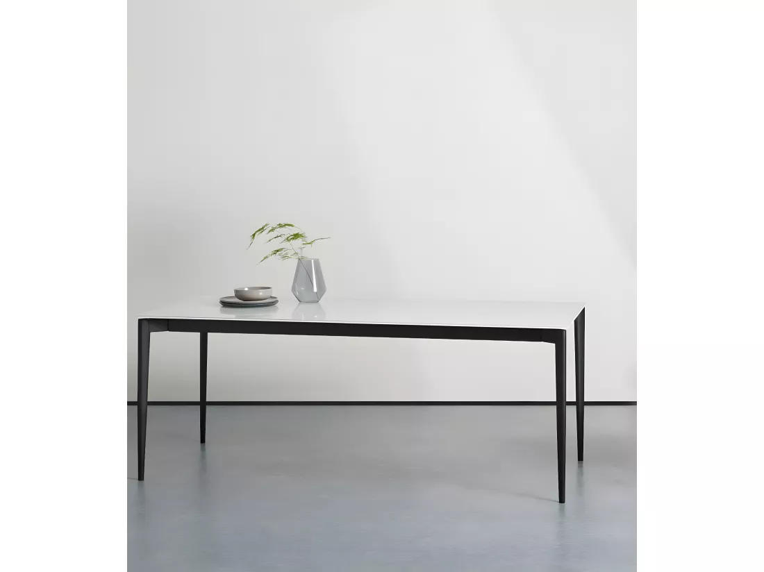 Phoenix Table extensible (190/270 x 90 cm) en Verre Blanc