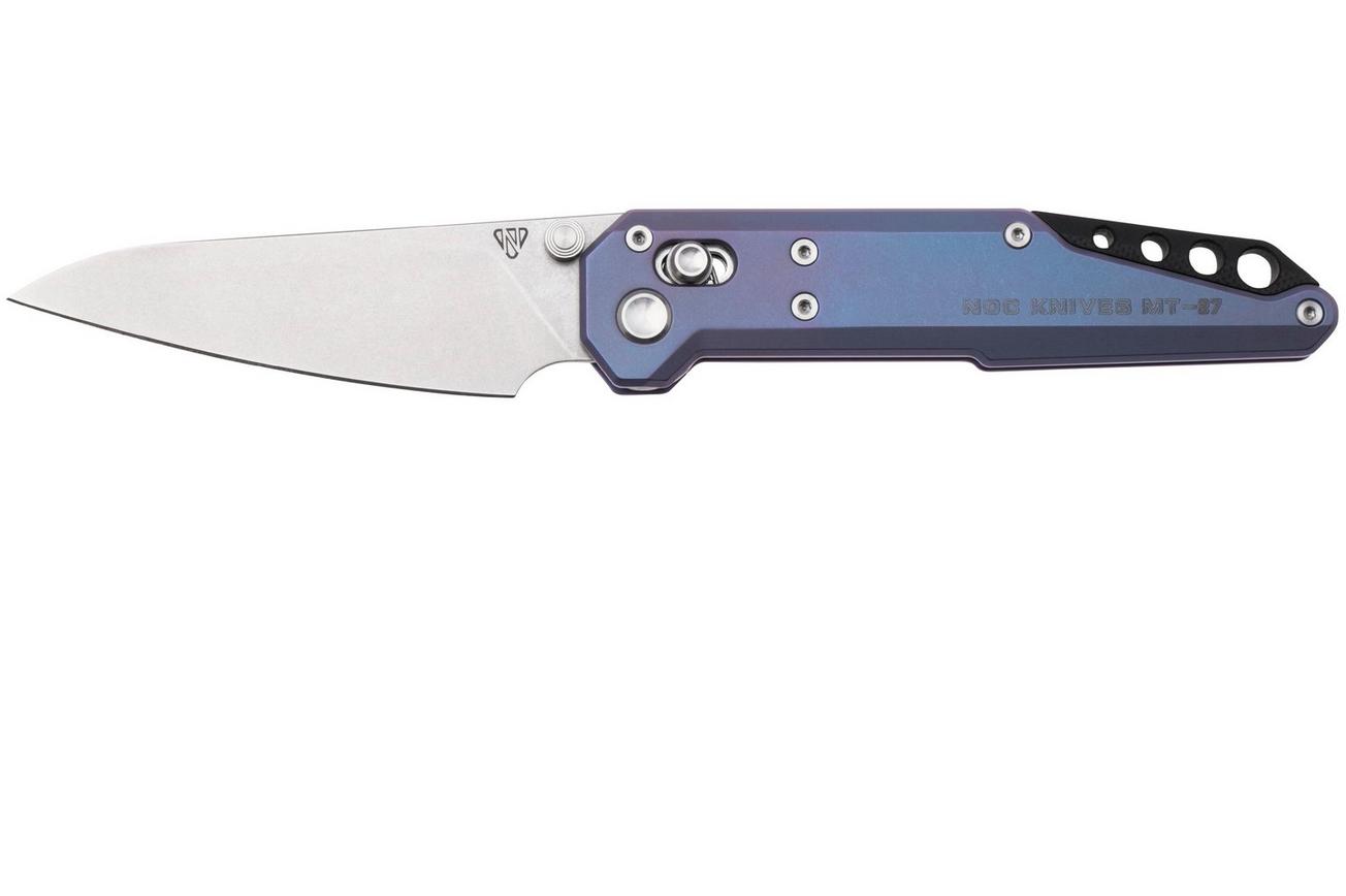NOC Knives Dark Feather MT-2702 Stonewashed M390, Purple Titanium, zakmes
