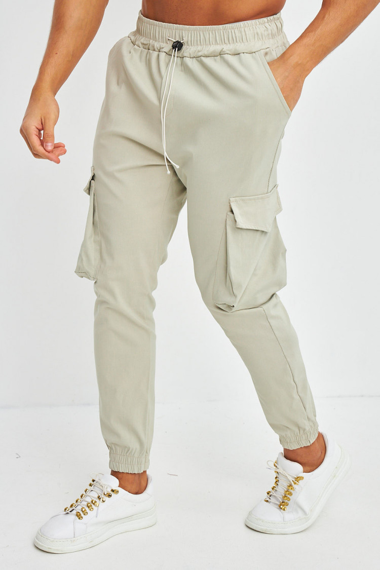 Pantalon cargo beige
