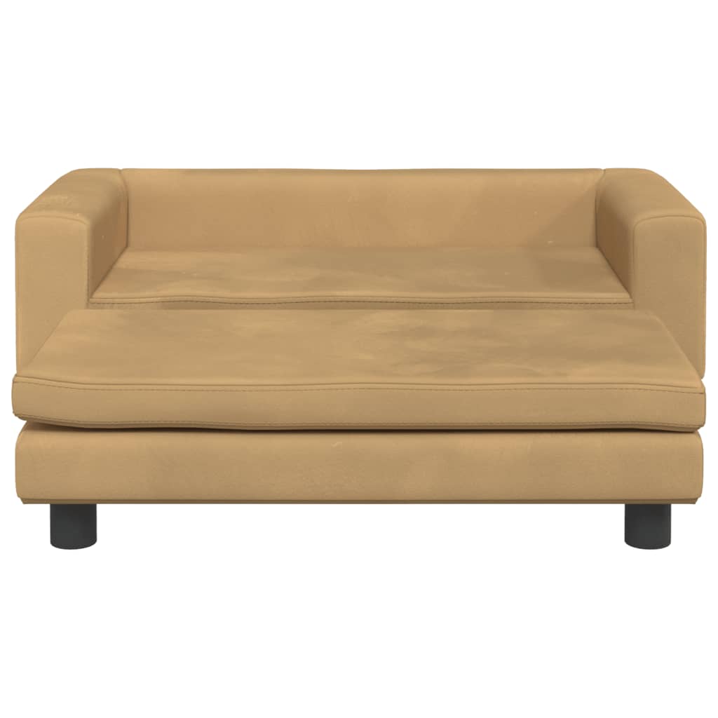 Cama para cães vidaXL com extensão, veludo marrom, 100x50x30 cm