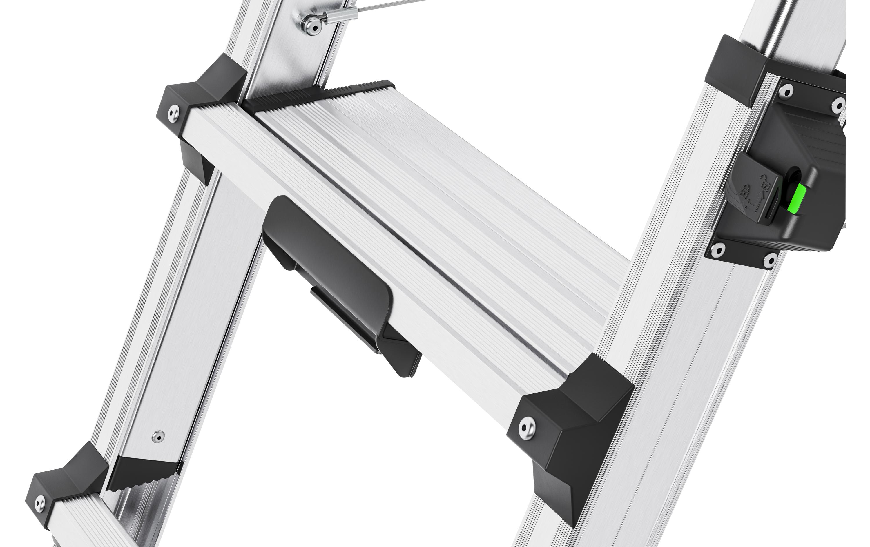 Doppelstufenleiter TopLine D100 6 Stufen<br>Die Alu-Teleskop-Doppelstufenleiter mit flexibler Arbeitshöhe