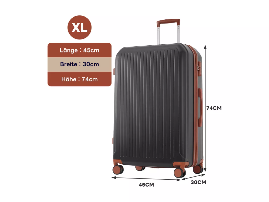 Bagage à main de 4 pièces 14&20&24&28 pouces– bagage à coque rigide - Avec poignées télescopiques en métal - noir