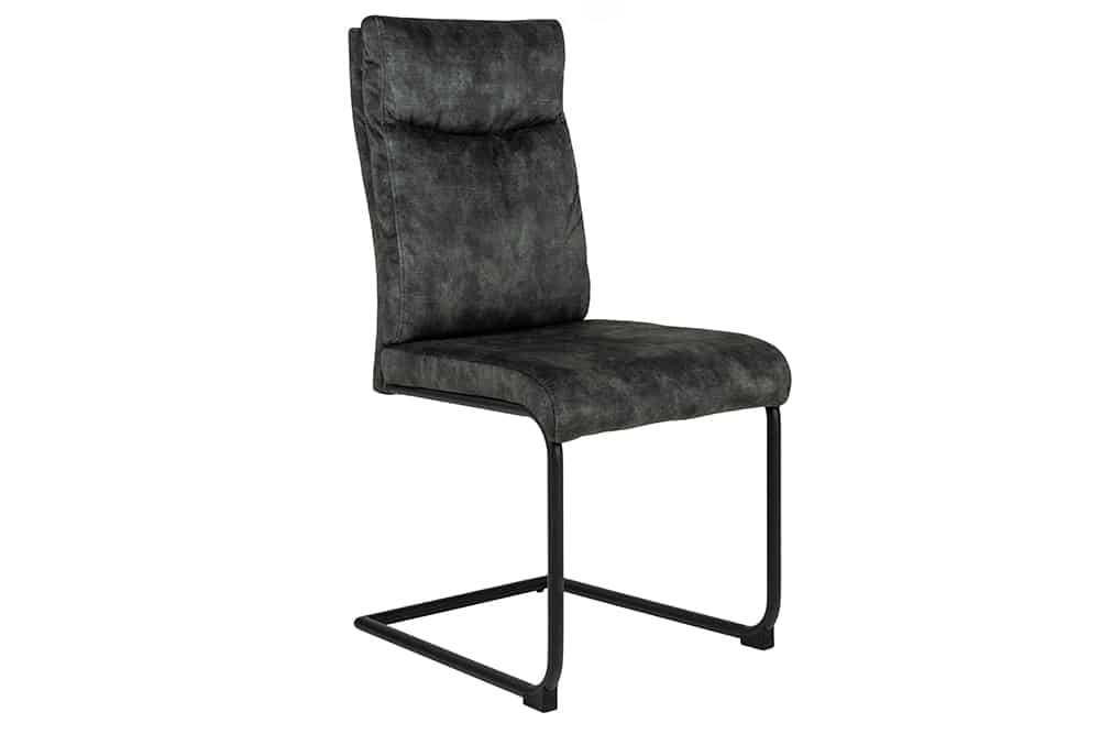 Moderner Freischwinger Stuhl COMFORT grün Samt mit Komfortgriff