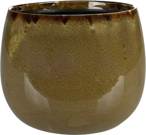TS bloempot Odile bruin / groen D 21 H 17 cm