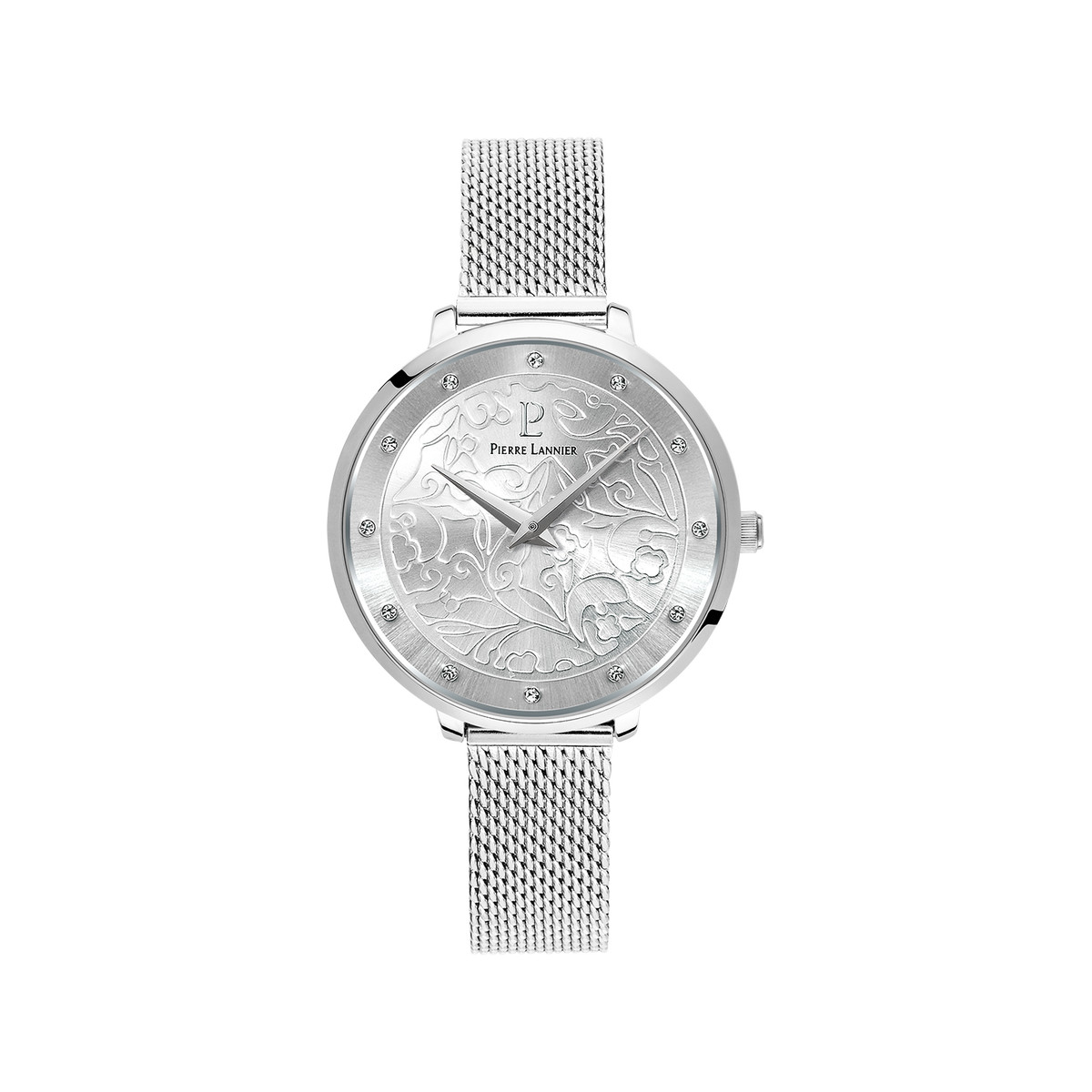 Montre Pierre Lannier femme acier bracelet maille milanaise