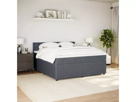 Sommier à lattes de lit et matelas Gris foncé 180x200cm Velours