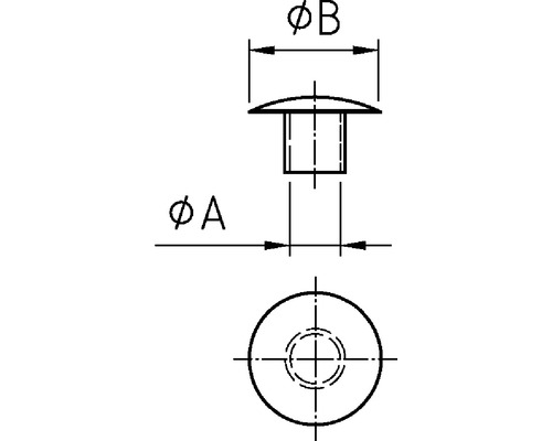 Afdekdoppen 8 x 13 mm, wit, kunststof, 100 stuks