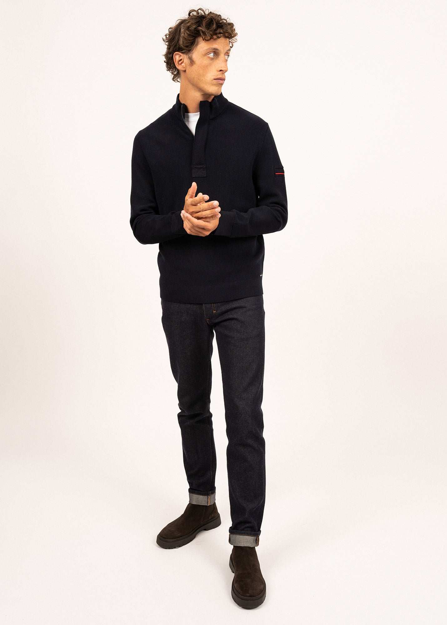 Pull col montant zippé Loup de mer