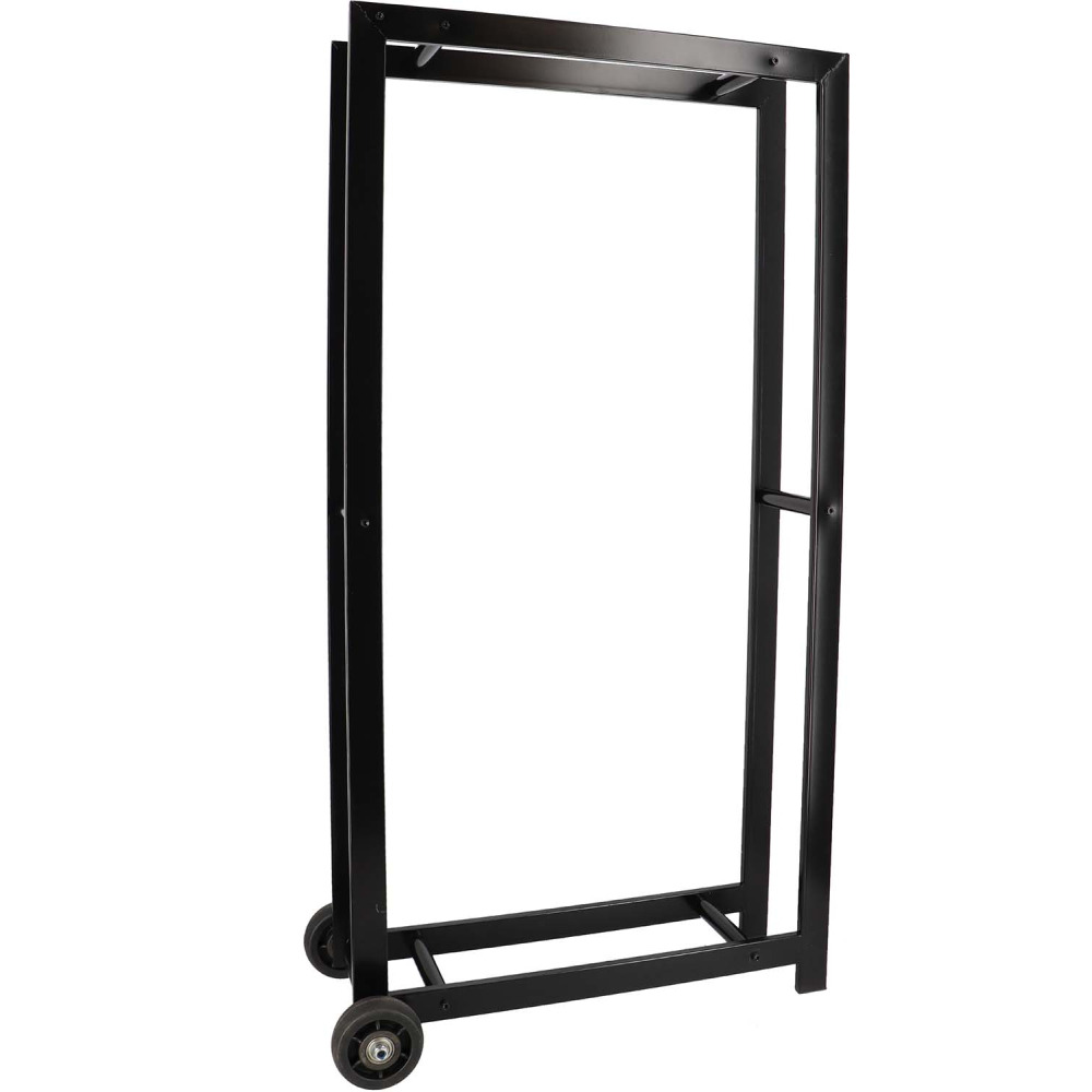 Porte bûches en métal avec 2 roues
