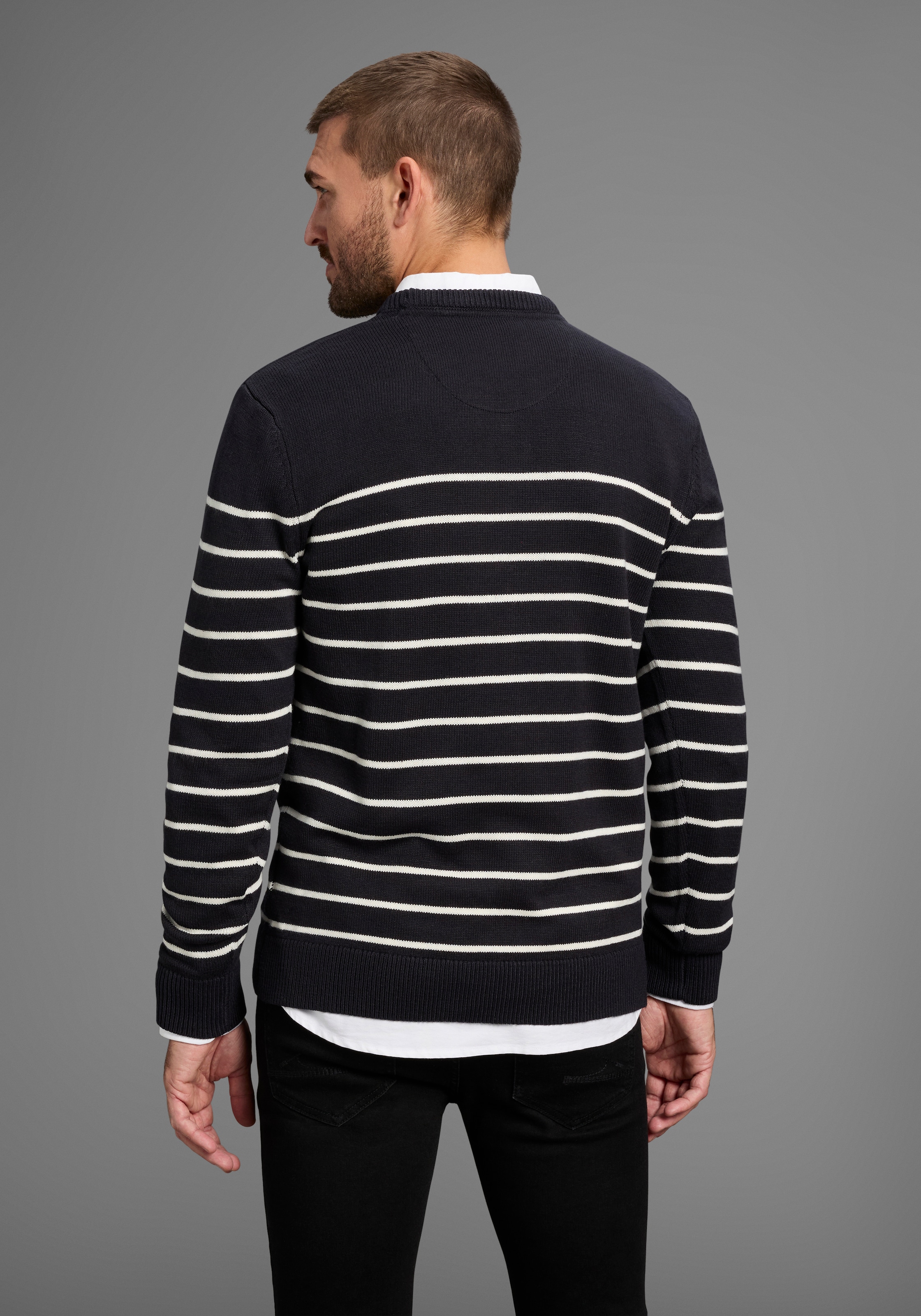 DELMAO Streifenpullover »Bis Grösse 3 XL« im maritimen Stil - NEUE KOLLEKTION