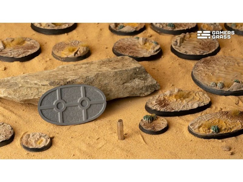 GamersGrass Base Deserts of Maahl oval 60 mm (x4) Hochwertige Bases für den Miniaturenbau