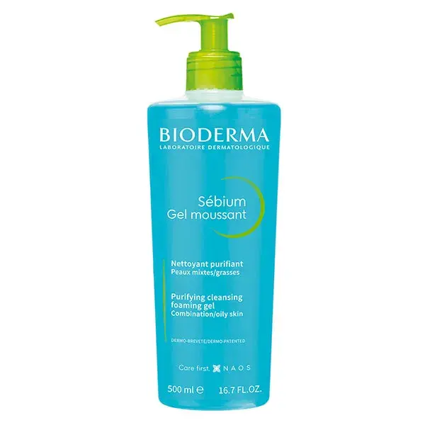 Bioderma Sébium Gel de Limpeza Espumante Purificante para Pele Mista a Oleosa 500ml