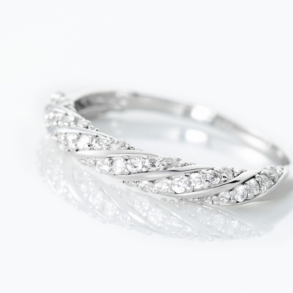 Bague Argent Blanc Clayton Oxydes De Zirconium