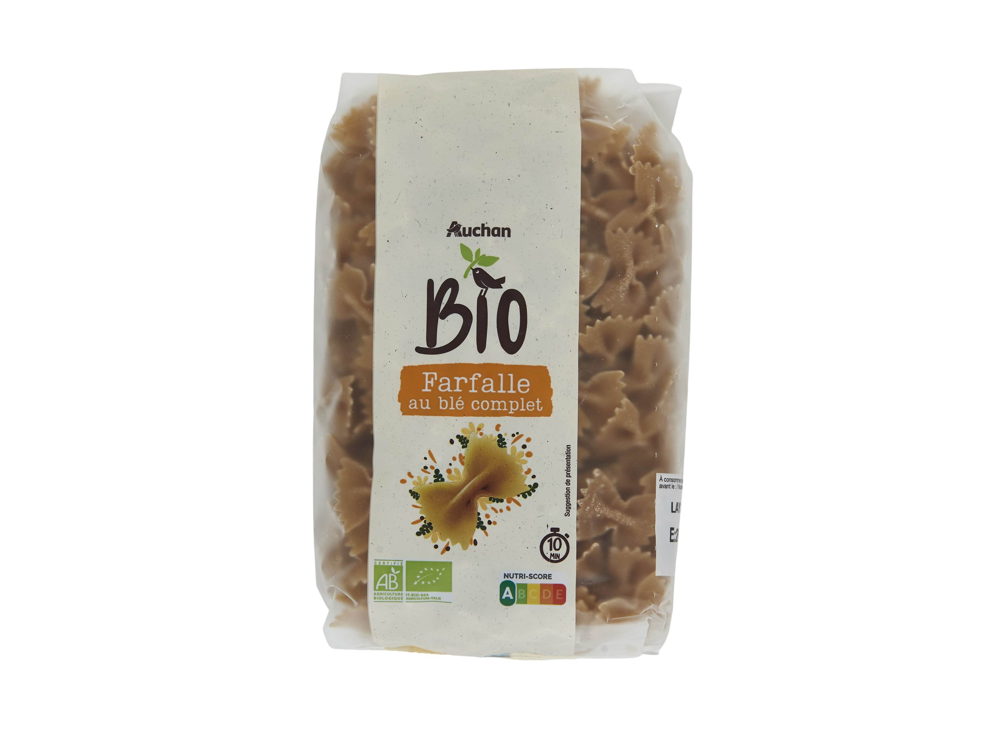 FARFALLE AUCHAN BIO INTEGRAL 500G