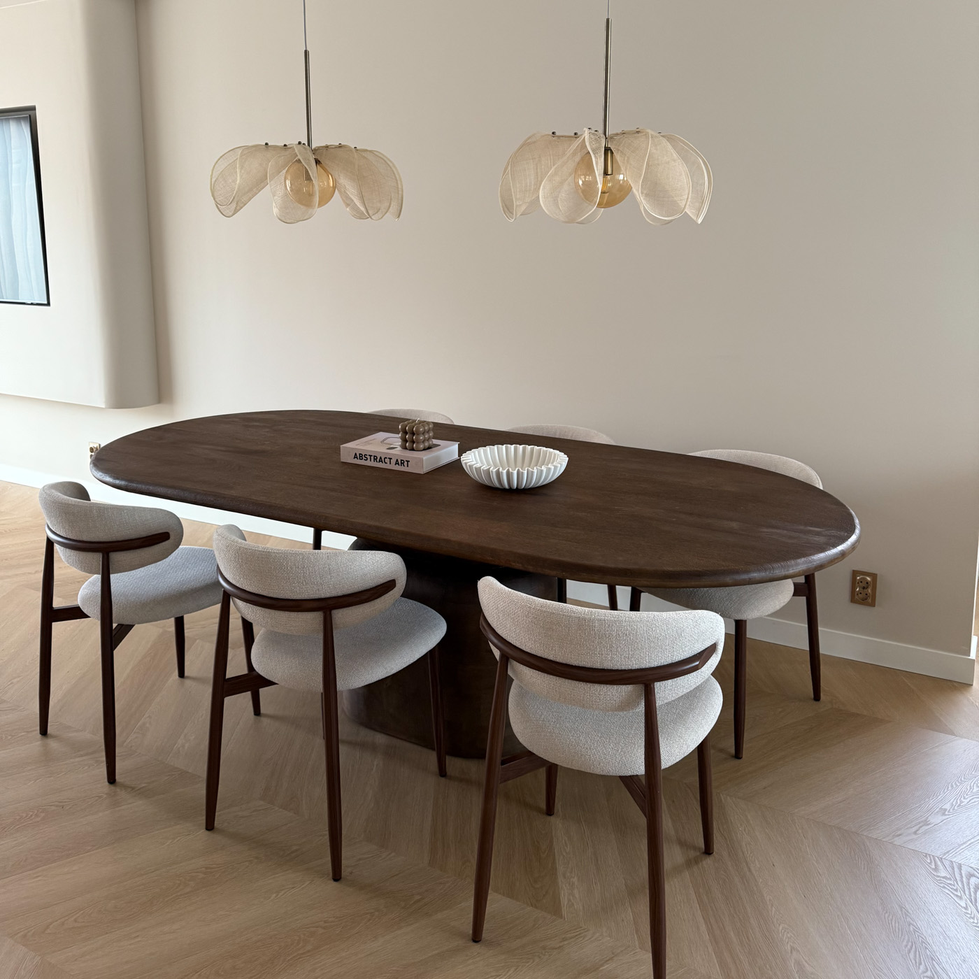 Eettafel Lissabon ovaal kolompoot 200cm