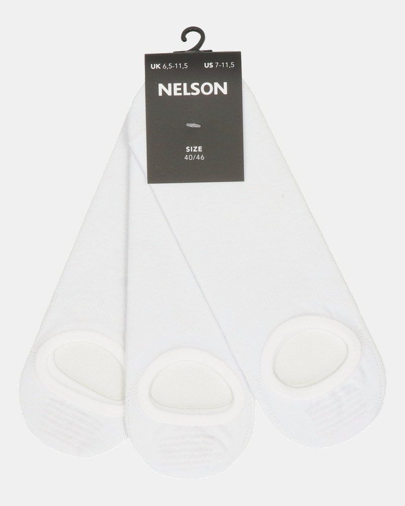 Nelson 3-Pack Sneakersokken Sokken  - wit
