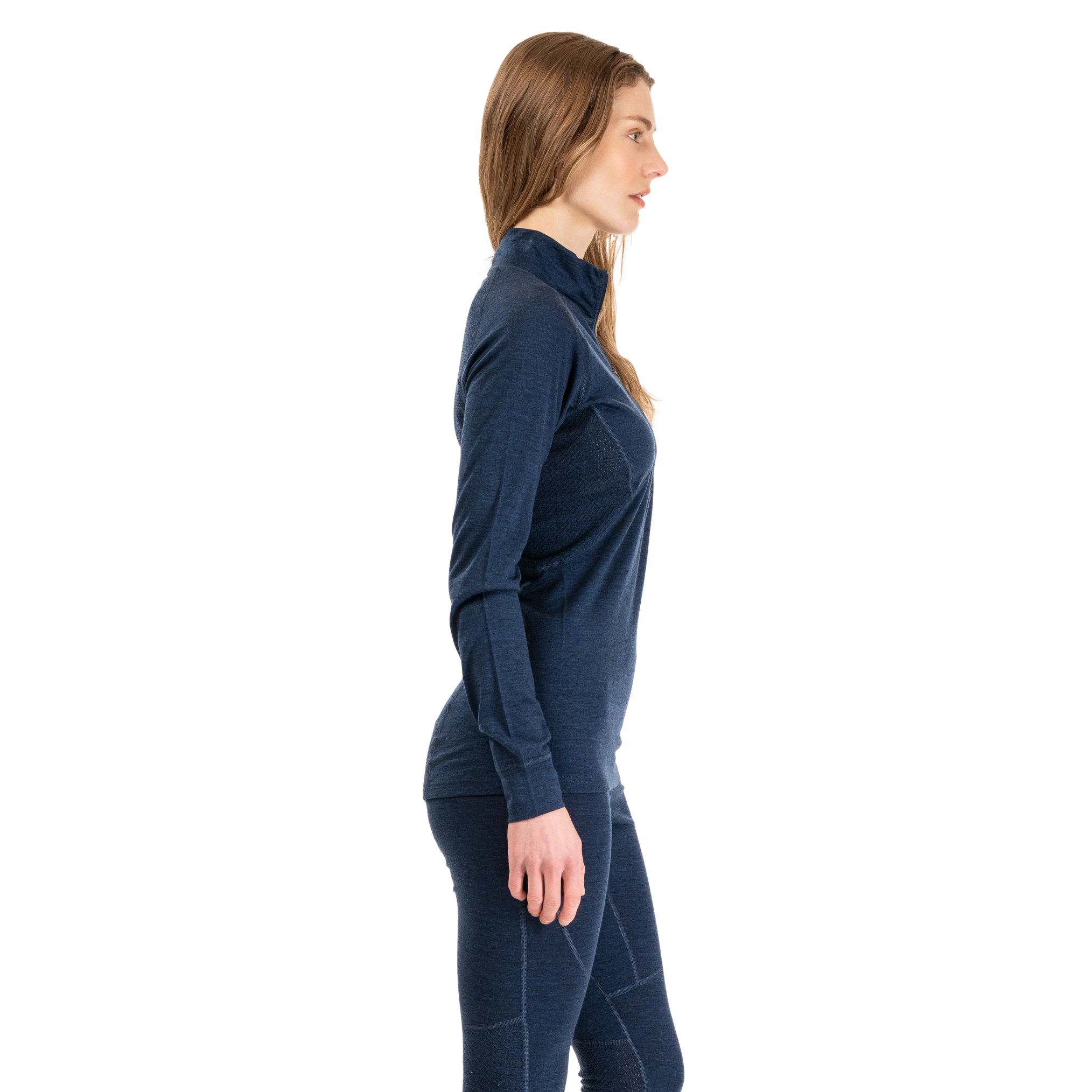 Inner:Pure Merino Half Zip Women Navy Blue