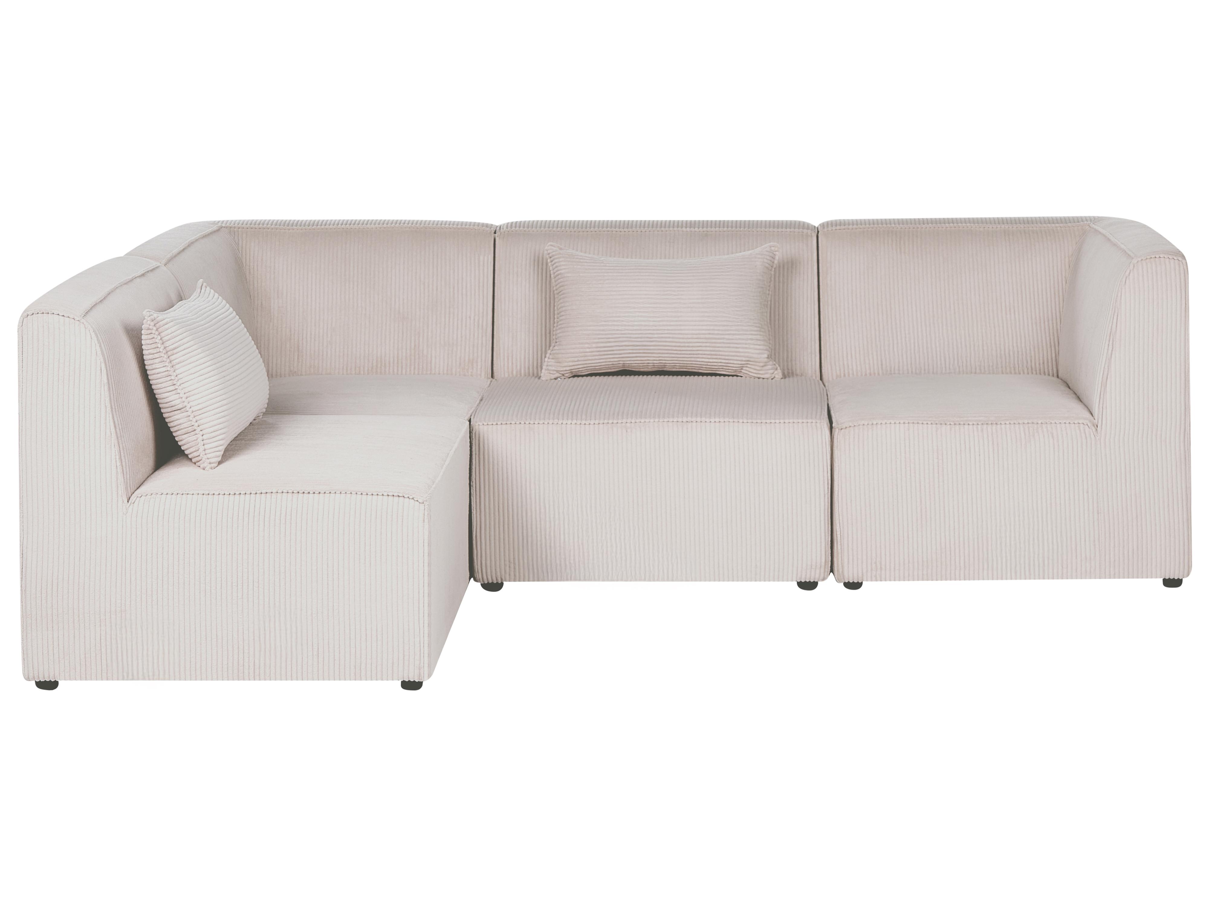 Modulaire hoekbank 4-zits LEMVIG Corduroy Beige rechtszijdig