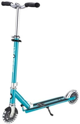 Globber Flow Element Lights Chrome Finish Sparkesykkel, Aqua Blue