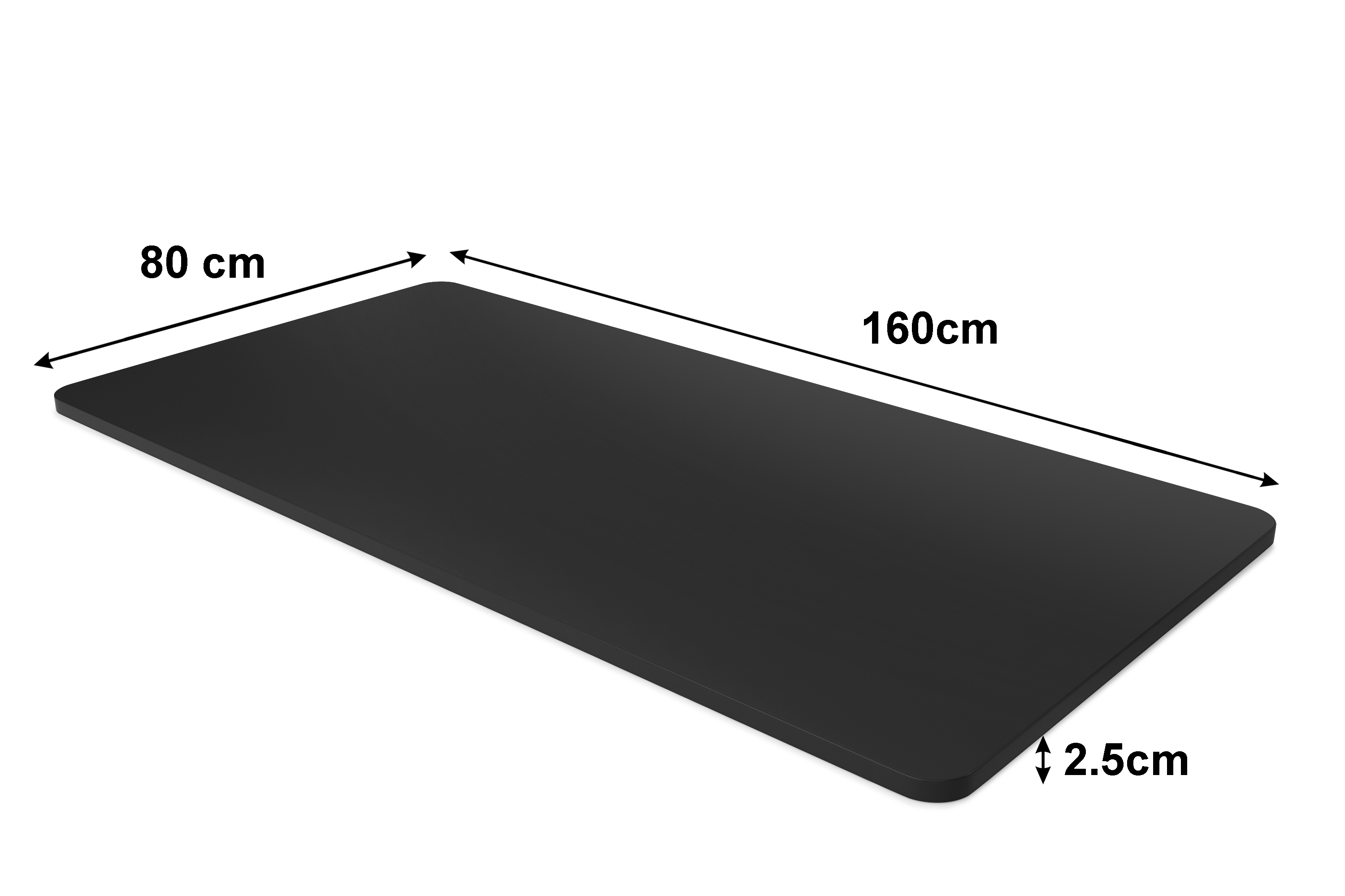 Tischplatte Stehpult schwarz 160 x 80 cm